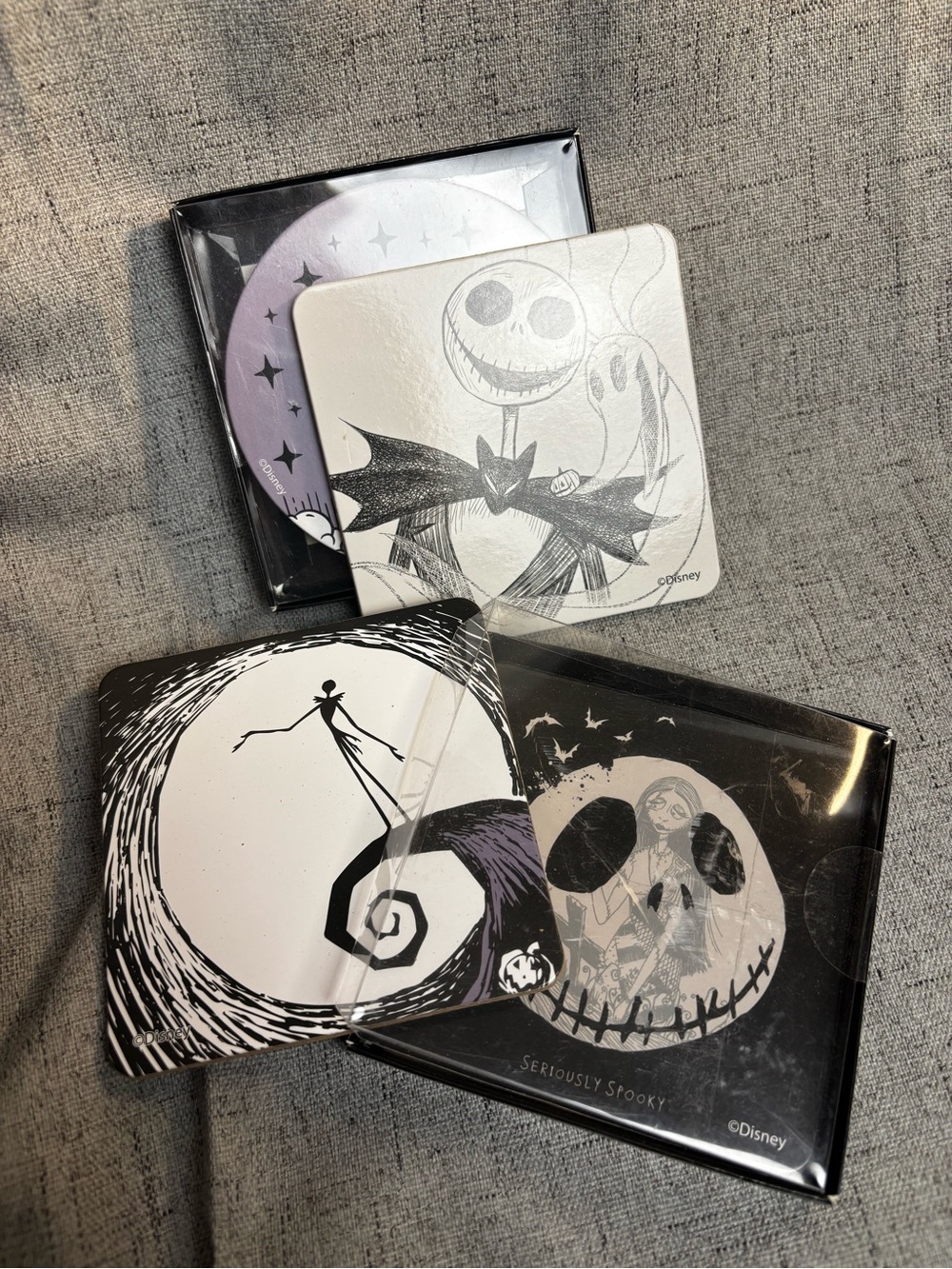 Disney The Nightmare Before Christmas White & Black Coaster Set